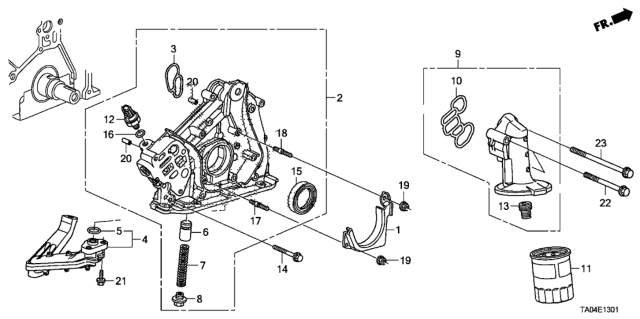 2011 Honda Accord Spring, Relief Valve Diagram for 15232-R70-A11