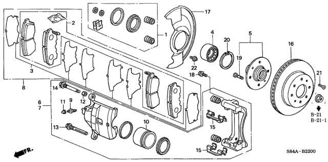 2002 Honda Accord Front Brake Diagram