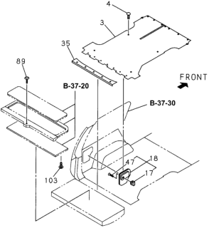 1997 Honda Passport Knob, Luggage Side (Gray) Diagram for 8-97154-055-1