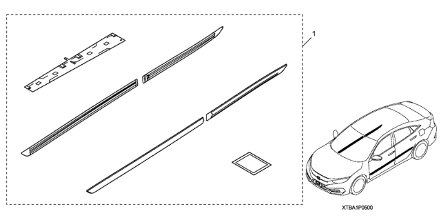 2018 Honda Civic Body Side Molding Diagram