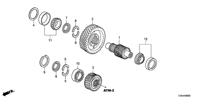 2017 Honda Accord 4 Door EX KA CVT AT Final Drive Shaft (L4) Diagram
