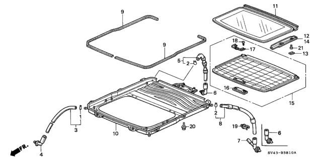 1997 Honda Accord Sunshade Assy. *YR169L* (MILD BEIGE) Diagram for 83210-SV1-A01ZE