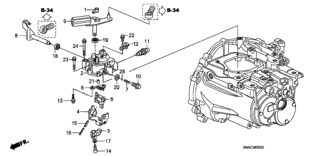 2010 Honda Civic MT Shift Arm - Shift Lever (1.8L) Diagram