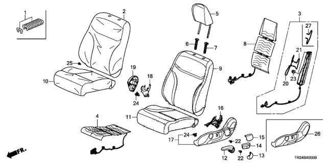 2014 Honda Civic 4 Door MX KL CVT Front Seat (Driver Side) Diagram