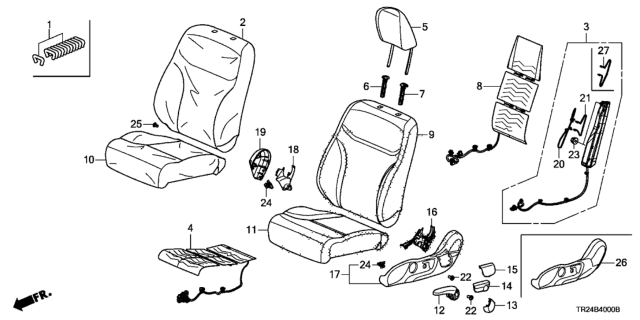 2014 Honda Civic Front Seat (Driver Side) Diagram