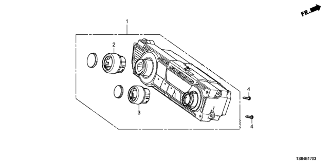 2013 Honda Civic Control Assy., Auto Air Conditioner *NH587L* (GLOSS ONE BLACK) Diagram for 79600-TR6-A61ZB