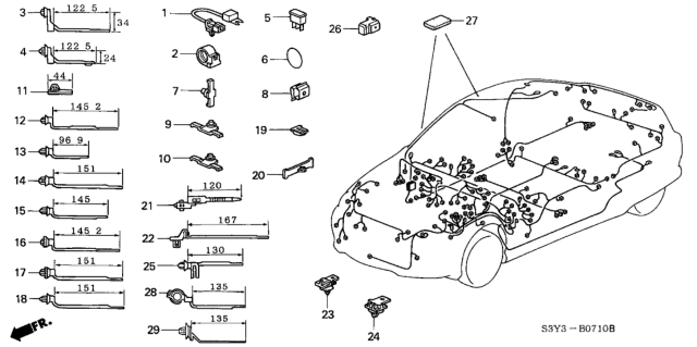 2002 Honda Insight Harness Band - Bracket Diagram