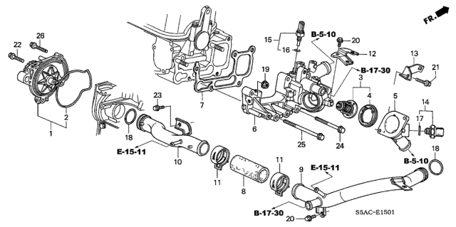 2005 Honda Civic Pipe A, Connecting Diagram for 19505-PMS-A00