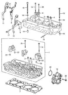 1981 Honda Civic 4 Door ** (1500) KH HMT Cylinder Head Diagram