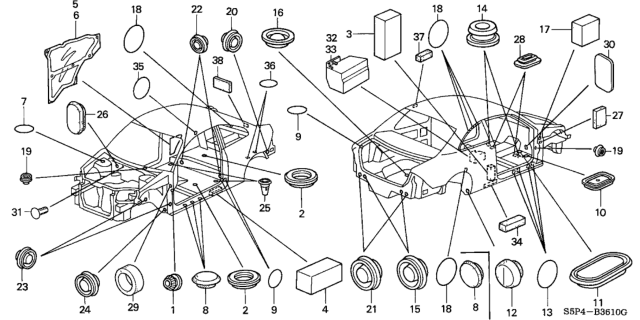 2002 Honda Civic Grommet Diagram