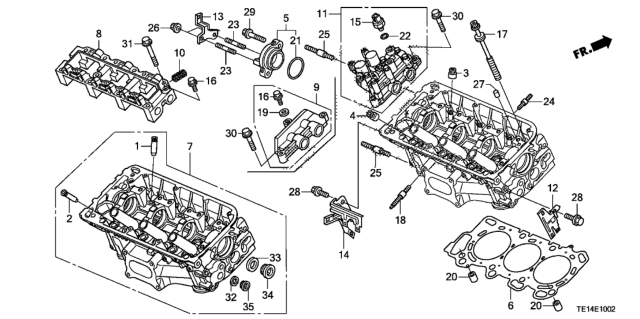 2012 Honda Accord Rear Cylinder Head (V6) Diagram