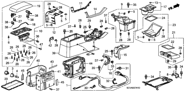 2008 Honda Element Console Diagram