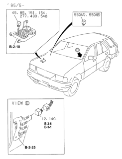 1995 Honda Passport 4 Door LX-W (4X4 V6) KA 4AT Switch - Relay (Instrument Panel) Diagram 2