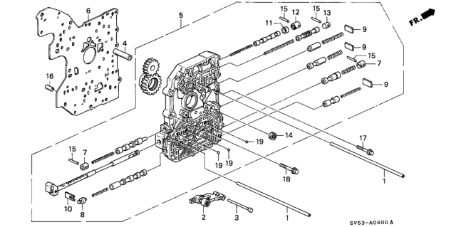 1997 Honda Accord Body Assembly, Main Valve Diagram for 27000-P0X-600