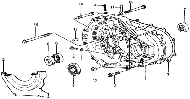 1976 Honda Civic HMT Torque Converter Housing Diagram