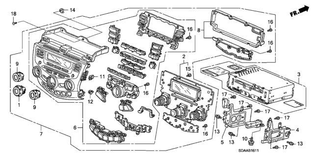 2007 Honda Accord Center Module (Stanley) (Manual Air Conditioner) Diagram