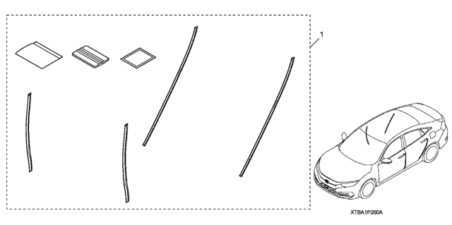 2020 Honda Civic Door Edge Film Diagram