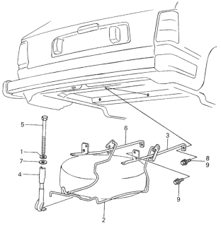 1982 Honda Civic 5 Door ** (WAGOVAN) KA HMT Spare Tire Carrier Diagram