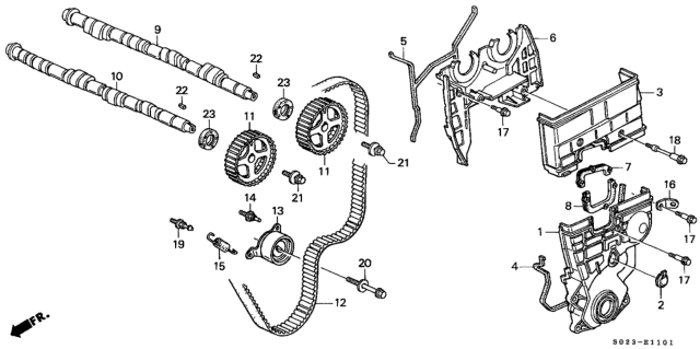 2000 Honda Civic Camshaft - Timing Belt (DOHC) Diagram