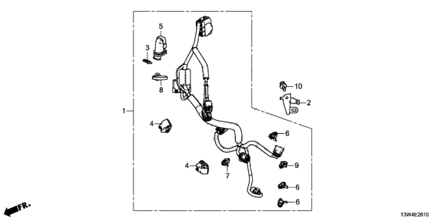 2014 Honda Accord Hybrid Stay, Motor Sensor Wire Harness (A) Diagram for 1N411-5K0-000