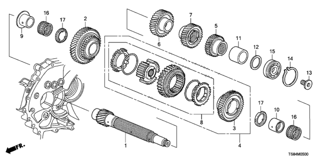 2014 Honda Civic MT Countershaft (1.8L) Diagram