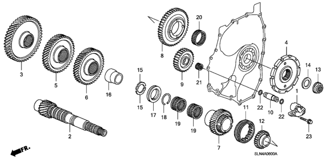 2008 Honda Fit 5 Door BASE KA 5AT AT Countershaft Diagram