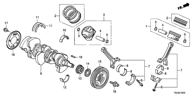 2021 Honda Ridgeline Crankshaft - Piston Diagram