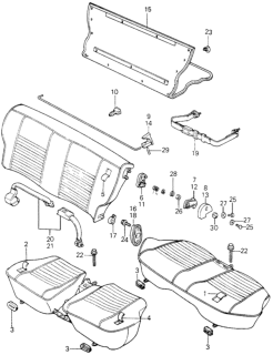 1983 Honda Civic Seat Belt Assy., L. RR. *YR58L* (NATURAL BROWN) Diagram for 786A2-SA3-Z01ZD