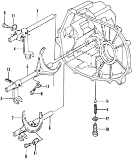 1973 Honda Civic MT Shift Fork Diagram