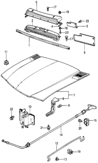 1980 Honda Accord Bar, Hood Support Diagram for 63512-671-670