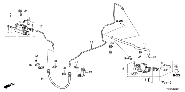 2021 Honda Civic 5 Door SPORT (TOURING) KA 6MT Clutch Master Cylinder Diagram