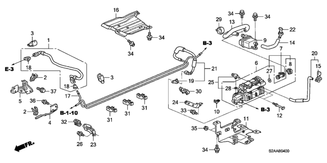 2008 Honda S2000 2 Door CR (WITH AC) KA 6MT Fuel Pipe Diagram