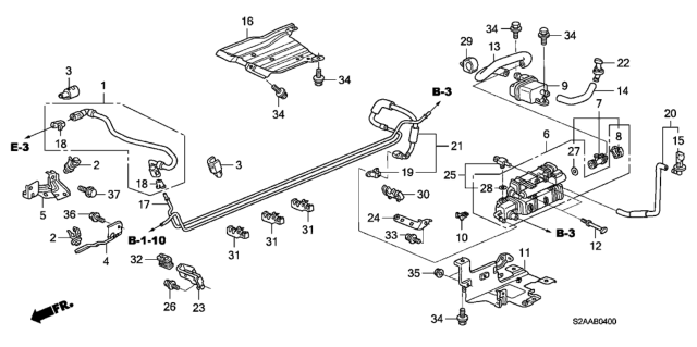 2009 Honda S2000 Tube A, Drain Diagram for 17373-S2A-A50