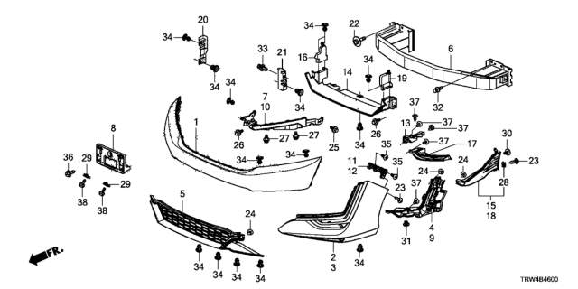 2019 Honda Clarity Plug-In Hybrid Face Right, Front (Platinum White Pearl) Diagram for 04712-TRV-A90ZE