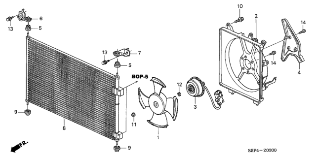 2004 Honda Civic A/C Condenser Diagram