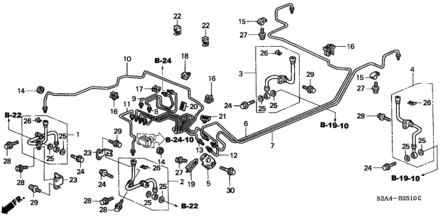 2003 Honda S2000 Pipe D, Brake Diagram for 46340-S2A-000