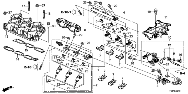 2018 Honda Ridgeline Fuel Injector Diagram