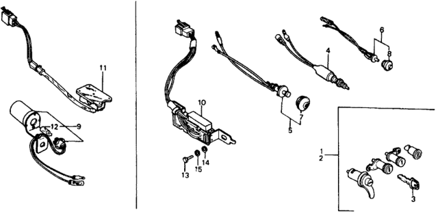 1975 Honda Civic 2 Door ** (1500) KA HMT Switch Diagram 3