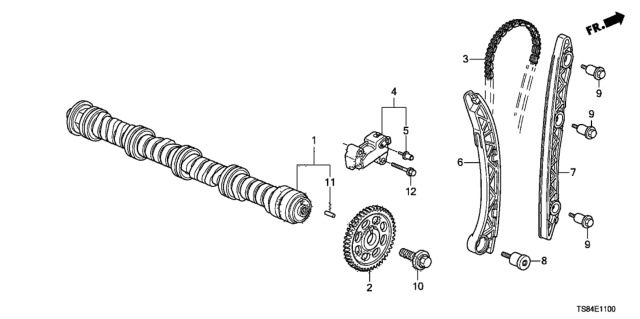 2012 Honda Civic Camshaft - Cam Chain (1.8L) Diagram