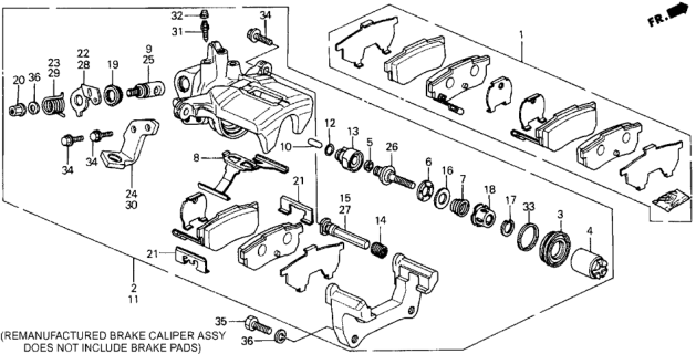 1988 Honda Prelude Caliper Assembly, Left Rear (9Clp 13S) (Nissin) Diagram for 43230-SF1-023