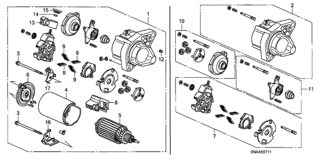 2009 Honda Civic Starter Motor (Mitsuba) (1.8L) Diagram