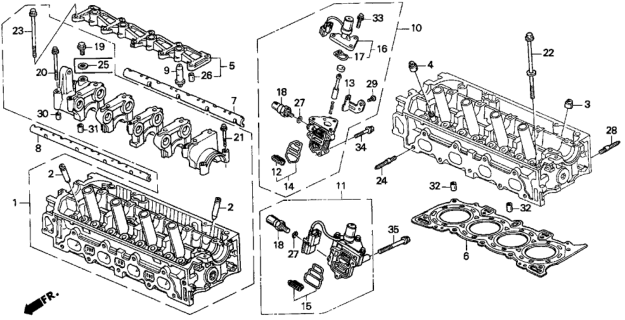 1995 Honda Del Sol Shaft, Exhuast Rocker Arm Diagram for 14633-P2A-000