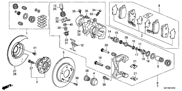 2013 Honda CR-Z Splash Guard, Left Rear Brake Diagram for 43254-SZT-G50