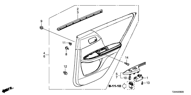 2017 Honda Accord Lining Assy., R. RR. Door *R183L* (THREAD RED) Diagram for 83700-T2F-A61ZH