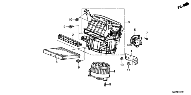 2016 Honda Accord Motor Assembly, F/R Diagram for 79350-T2F-A01