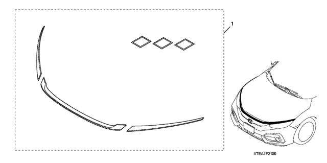 2020 Honda Civic 5 Door LX (HONDA SENSING) KA CVT Front Grille Garnish Diagram