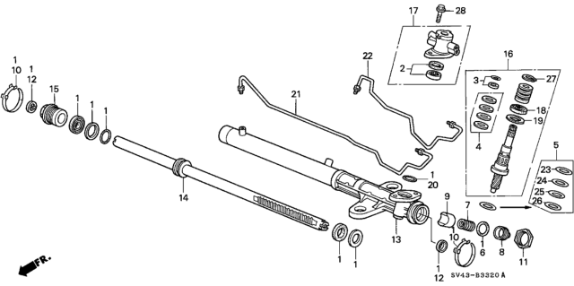 1996 Honda Accord Pipe A, Cylinder (LH) Diagram for 53670-SV4-A00