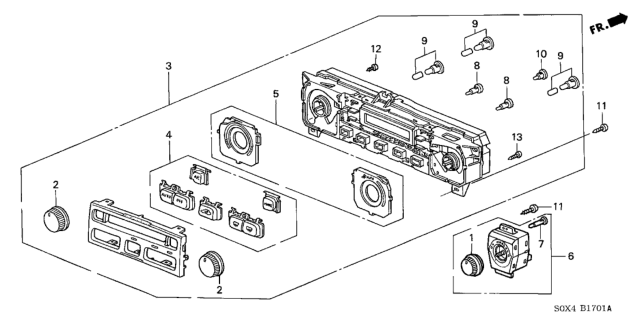 2002 Honda Odyssey Heater Control (Auto) Diagram