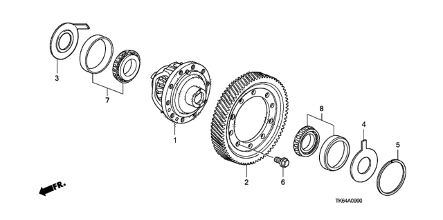 2012 Honda Fit AT Differential Diagram