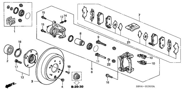 2003 Honda Pilot Rear Brake Diagram